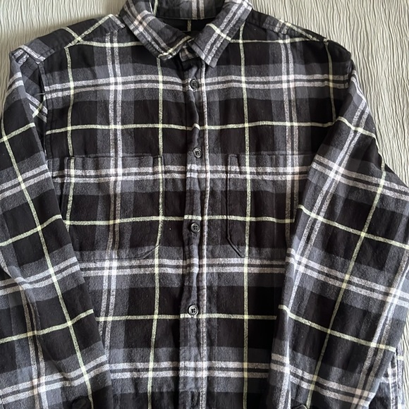 H&M Flannel Shirt checkered in stone grey XS - Picture 2 of 4